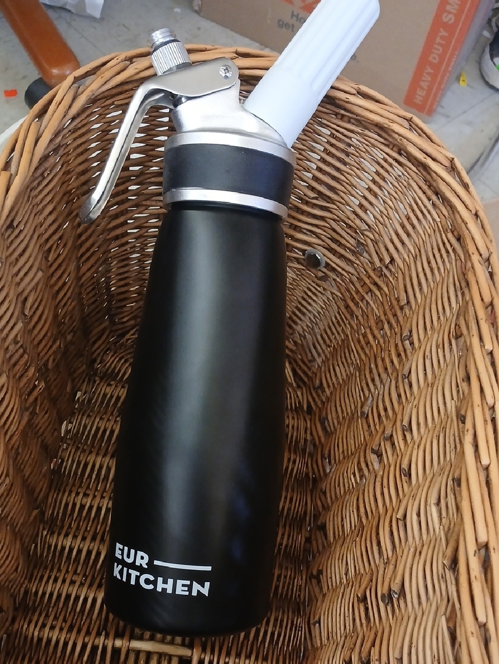 EUR Kitchen Black Whipped Cream Dispenser - Professional Bar Accessory